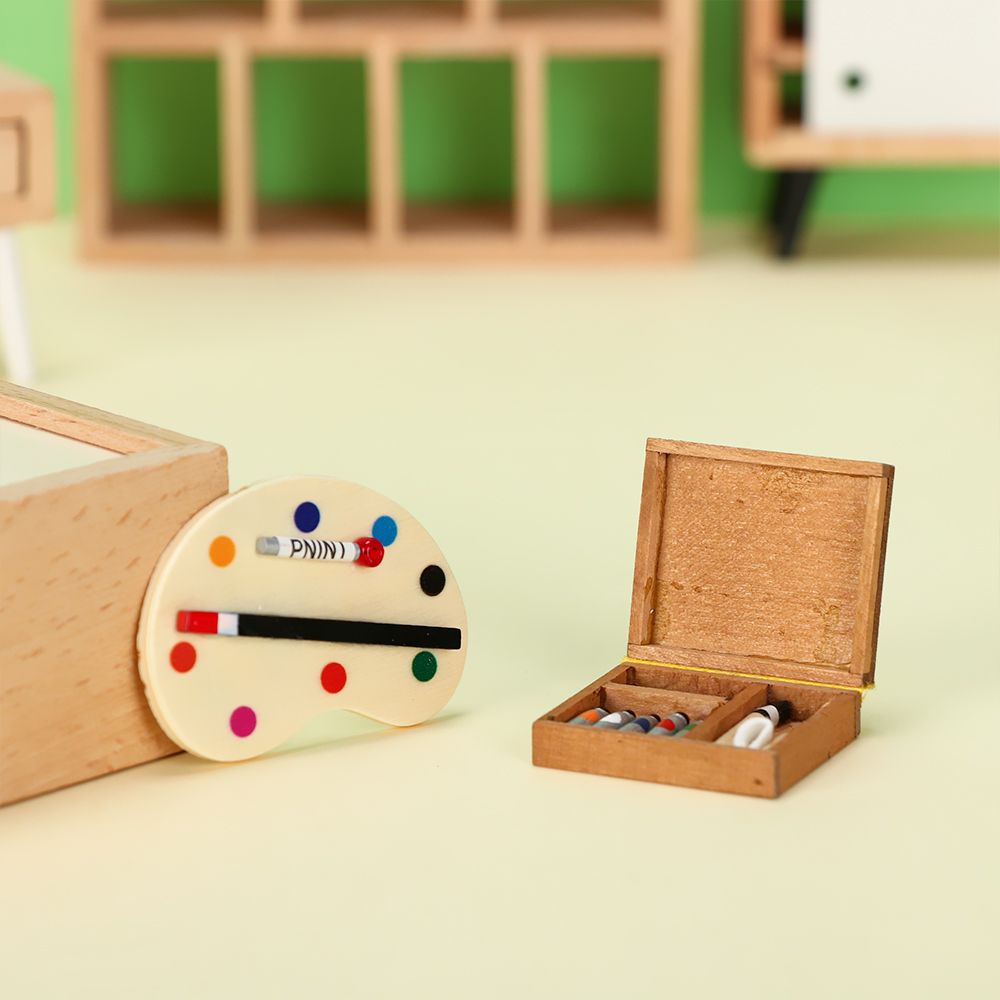1:12 인형 집 가구 미니어처 이젤 나무 상자, 드로 - Paint Model Kit 리뷰 및 가격